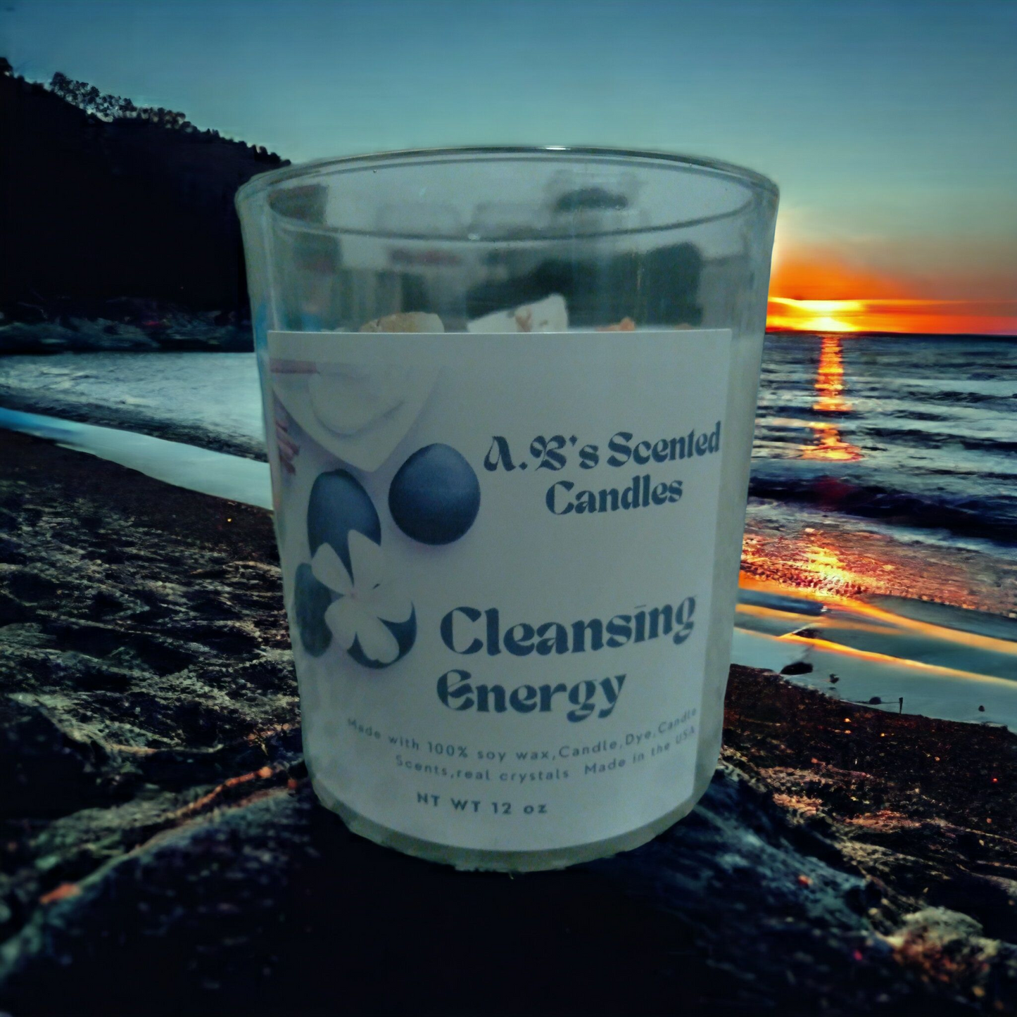 Cleansing Energy Crystal Scented Candles